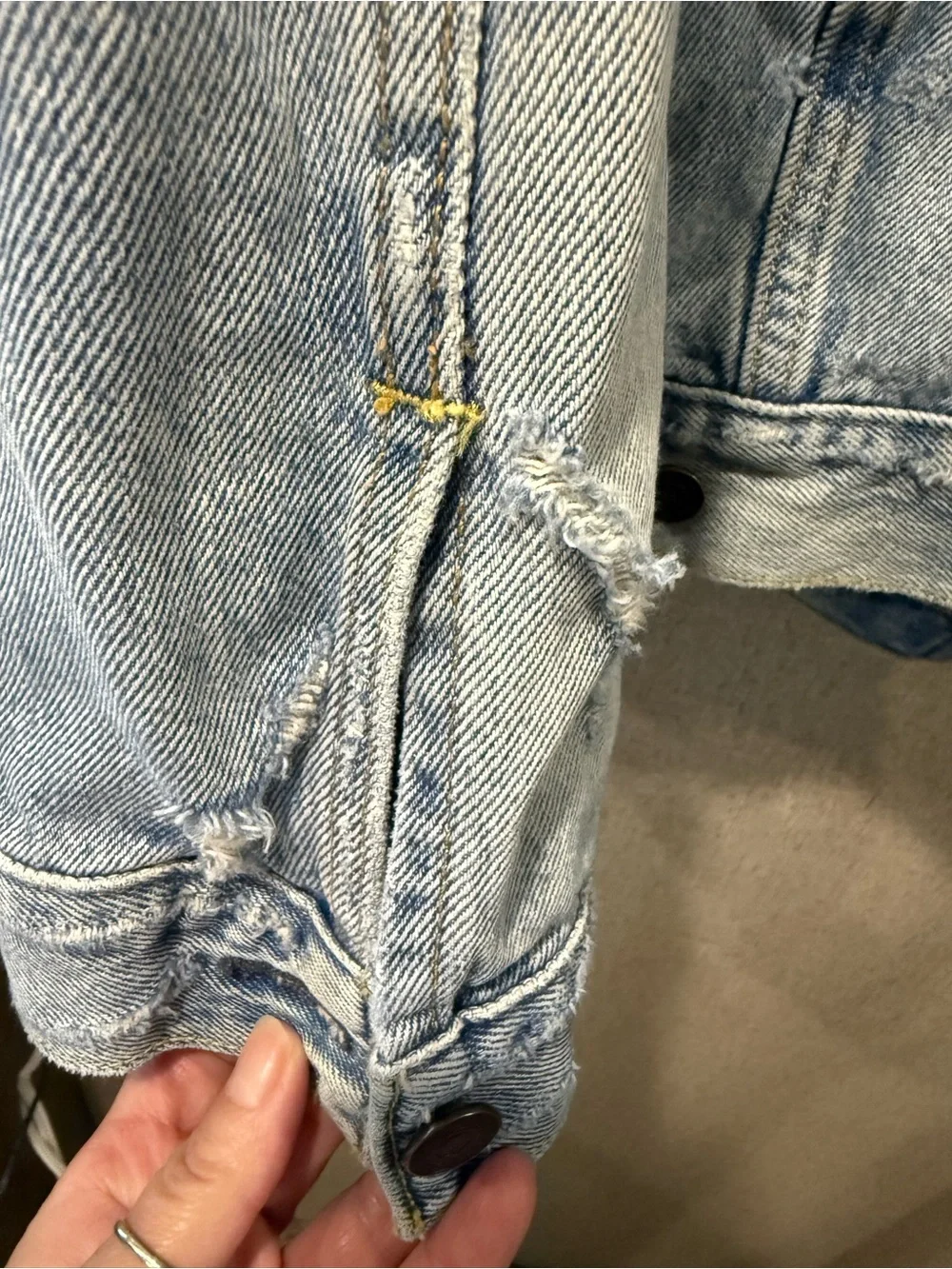 Levi's Light Wash Distressed Denim Trucker Jacket - Men's size Large
